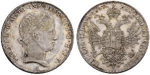 1 Thaler Impero austriaco (1804-1867) Argento Ferdinand I of Austria (1793 - 1875)