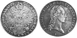 1 Thaler Impero austriaco (1804-1867) Argento Francis II, Holy Roman Emperor (1768 - 1835)