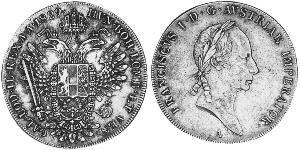 1 Thaler Impero austriaco (1804-1867) Argento Francis II, Holy Roman Emperor (1768 - 1835)