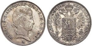 1 Thaler Impero austriaco (1804-1867) Argento Ferdinand I of Austria (1793 - 1875)