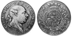 1 Thaler Margraviato di Baden-Durlach (1535 - 1771) Argento 