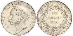 1 Thaler Nassau (stato) (1806 - 1866) Argento Adolfo di Lussemburgo