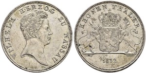1 Thaler Nassau (stato) (1806 - 1866) Argento Guglielmo di Nassau