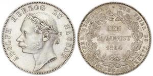 1 Thaler Nassau (stato) (1806 - 1866) Argento Adolfo di Lussemburgo