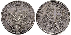 1 Thaler Principato Elettorale di Sassonia (1356 - 1806) Argento Cristiano II di Sassonia