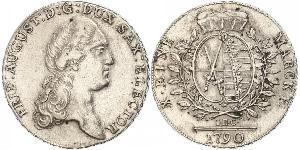 1 Thaler Principato Elettorale di Sassonia (1356 - 1806) Argento Augusto II di Polonia (1670 - 1733)