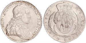 1 Thaler Principato Elettorale di Sassonia (1356 - 1806) Argento Federico Augusto I (re di Sassonia)