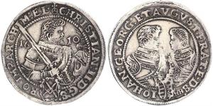 1 Thaler Principato Elettorale di Sassonia (1356 - 1806) Argento Cristiano II di Sassonia