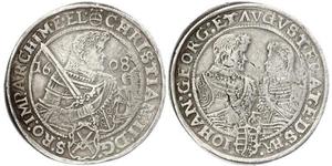 1 Thaler Principato Elettorale di Sassonia (1356 - 1806) Argento Cristiano II di Sassonia