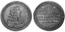 1 Thaler Principato di Ansbach (1398–1792) Argento Giovanni Federico di Brandeburgo-Ansbach(1654 – 1686)