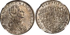1 Thaler Principato di Ansbach (1398–1792) Argento Cristiano Federico di Brandeburgo-Ansbach(1736 – 1806)