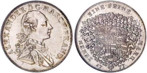 1 Thaler Principato di Ansbach (1398–1792) Argento Cristiano Federico di Brandeburgo-Ansbach(1736 – 1806)