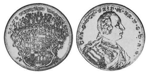 1 Thaler Principato di Ansbach (1398–1792) Argento Carlo Guglielmo Federico di Brandeburgo-Ansbach(1712 – 1757)