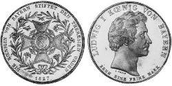 1 Thaler Regno di Baviera (1806 - 1918) Argento Ludovico I di Baviera (re)(1786 – 1868)