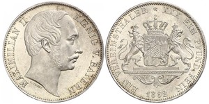 1 Thaler Regno di Baviera (1806 - 1918) Argento Massimiliano II di Baviera(1811 - 1864)