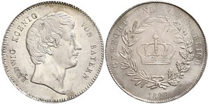 1 Thaler Regno di Baviera (1806 - 1918) Argento Ludovico I di Baviera (re)(1786 – 1868)