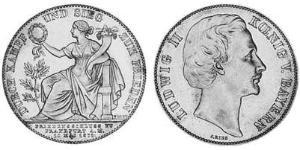 1 Thaler Regno di Baviera (1806 - 1918) Argento Ludovico II di Baviera(1845 – 1886)
