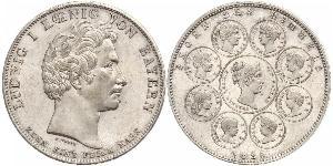 1 Thaler Regno di Baviera (1806 - 1918) Argento Ludovico I di Baviera (re)(1786 – 1868)