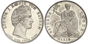1 Thaler Regno di Baviera (1806 - 1918) Argento Ludovico I di Baviera (re)(1786 – 1868)