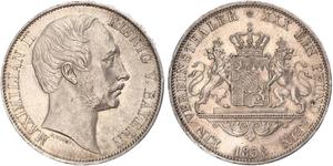 1 Thaler Regno di Baviera (1806 - 1918) Argento Massimiliano II di Baviera(1811 - 1864)
