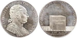 1 Thaler Regno di Baviera (1806 - 1918) Argento Massimiliano I Giuseppe di Baviera (1756 - 1825)