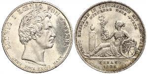 1 Thaler Regno di Baviera (1806 - 1918) Argento Ludovico I di Baviera (re)(1786 – 1868)