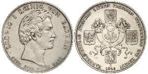 1 Thaler Regno di Baviera (1806 - 1918) Argento Ludovico I di Baviera (re)(1786 – 1868)