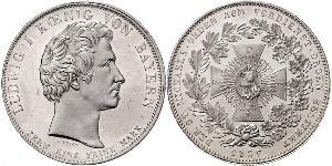 1 Thaler Regno di Baviera (1806 - 1918) Argento Ludovico I di Baviera (re)(1786 – 1868)