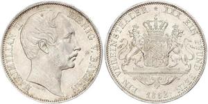 1 Thaler Regno di Baviera (1806 - 1918) Argento Massimiliano II di Baviera(1811 - 1864)
