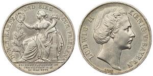 1 Thaler Regno di Baviera (1806 - 1918) Argento Ludovico II di Baviera(1845 – 1886)