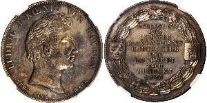 1 Thaler Regno di Baviera (1806 - 1918) Argento Ludovico I di Baviera (re)(1786 – 1868)