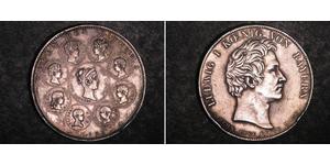 1 Thaler Regno di Baviera (1806 - 1918) Argento Ludovico I di Baviera (re)(1786 – 1868)