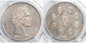 1 Thaler Regno di Baviera (1806 - 1918) Argento Ludovico I di Baviera (re)(1786 – 1868)