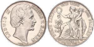 1 Thaler Regno di Baviera (1806 - 1918) Argento Ludovico II di Baviera(1845 – 1886)