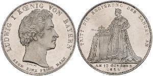 1 Thaler Regno di Baviera (1806 - 1918) Argento Ludovico I di Baviera (re)(1786 – 1868)
