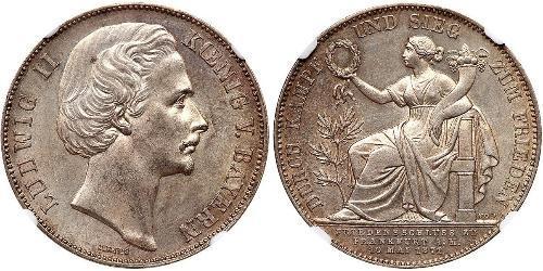 1 Thaler Regno di Baviera (1806 - 1918) Argento Ludovico II di Baviera(1845 – 1886)