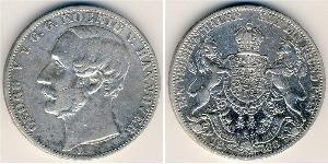 1 Thaler Regno di Hannover (1814 - 1866) Argento Giorgio V di Hannover (1819 - 1878)