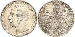 1 Thaler Regno di Hannover (1814 - 1866) Argento Giorgio V di Hannover (1819 - 1878)