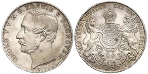 1 Thaler Regno di Hannover (1814 - 1866) Argento Giorgio V di Hannover (1819 - 1878)