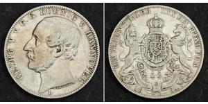 1 Thaler Regno di Hannover (1814 - 1866) Argento Giorgio V di Hannover (1819 - 1878)