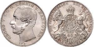 1 Thaler Regno di Hannover (1814 - 1866) Argento Giorgio V di Hannover (1819 - 1878)