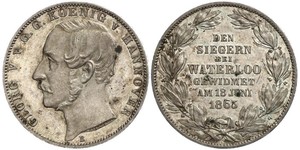1 Thaler Regno di Hannover (1814 - 1866) Argento Giorgio V di Hannover (1819 - 1878)
