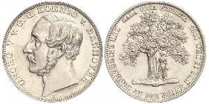 1 Thaler Regno di Hannover (1814 - 1866) Argento Giorgio V di Hannover (1819 - 1878)