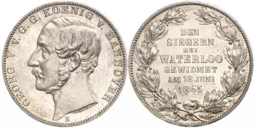 1 Thaler Regno di Hannover (1814 - 1866) Argento Giorgio V di Hannover (1819 - 1878)