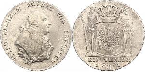 1 Thaler Regno di Prussia (1701-1918) Argento Federico Guglielmo II di Prussia