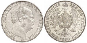 1 Thaler Regno di Prussia (1701-1918) Argento Federico Guglielmo IV di Prussia (1795 - 1861)