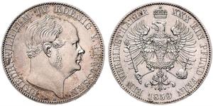1 Thaler Regno di Prussia (1701-1918) Argento Federico Guglielmo IV di Prussia (1795 - 1861)