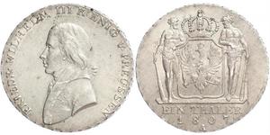 1 Thaler Regno di Prussia (1701-1918) Argento Federico Guglielmo III di Prussia  (1770 -1840)