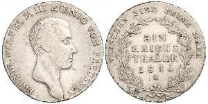 1 Thaler Regno di Prussia (1701-1918) Argento Federico Guglielmo III di Prussia  (1770 -1840)