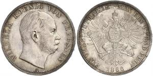 1 Thaler Regno di Prussia (1701-1918) Argento Wilhelm I, German Emperor (1797-1888)